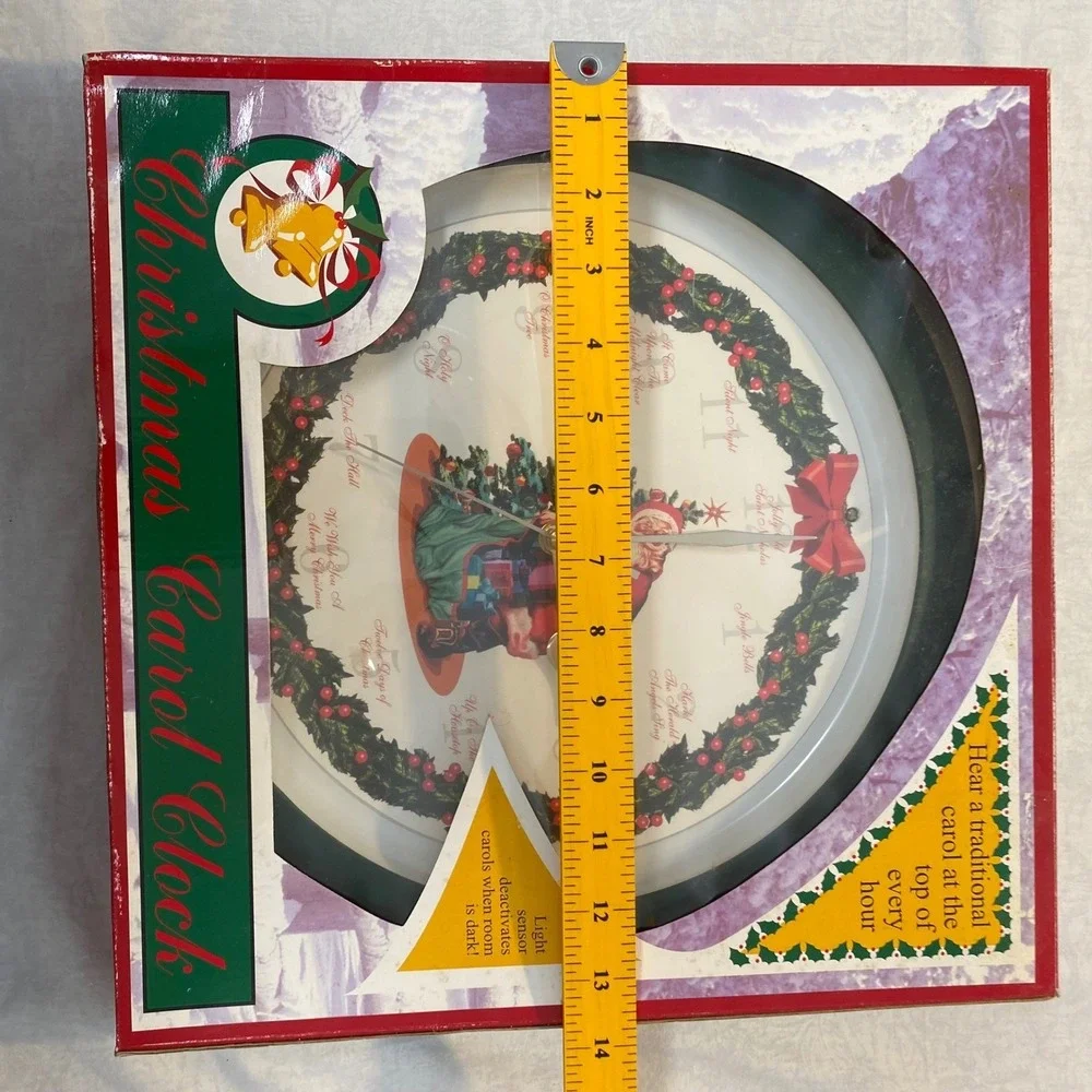 Feldstein Christmas Carol Clock Musical Santa Early 2000s Tested Works